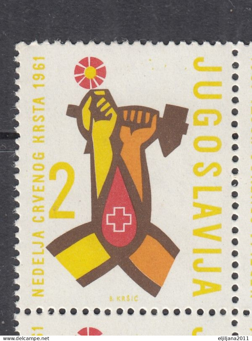 Action !! SALE !! 50 % OFF !! ⁕ Yugoslavia 1961 ⁕ Red Cross 2 Din. ⁕ MNH Sheet Of 20 - Liefdadigheid