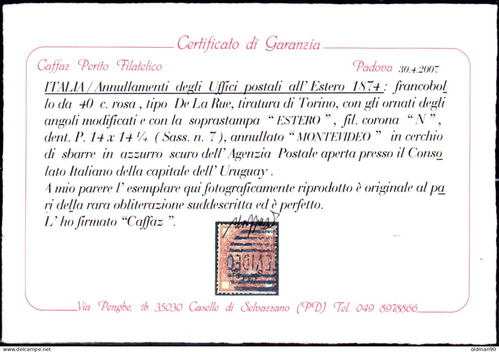 OS-530-Soprastampati "ESTERO" Del 1874 (o)  - Qualità A Vostro Giudizio. - Emissions Générales