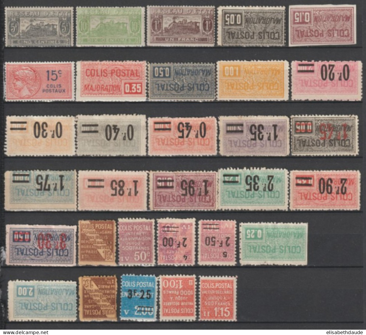 COLIS POSTAUX - 1901/1939 - COLLECTION (*) NEUFS SANS GOMME + QUELQUES * MH - COTE YVERT Pour * = 216 EUR. - Mint/Hinged