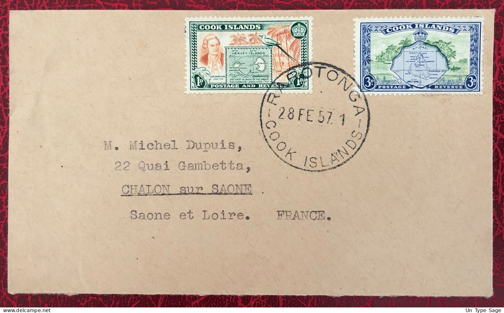 Cook, Divers Sur Enveloppe De Rarotonga 28.2.1957 - (B3079) - Cook Islands