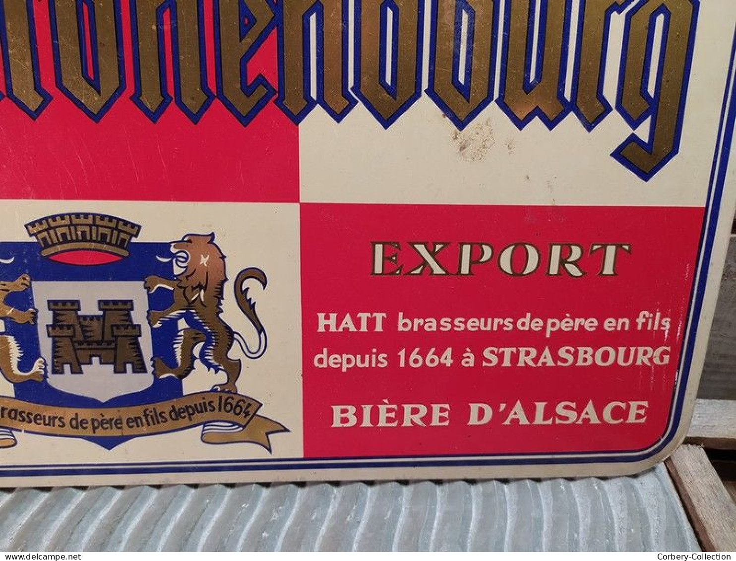 Ancienne Plaque Tôle Publicitaire Kronenbourg - Drank & Bier