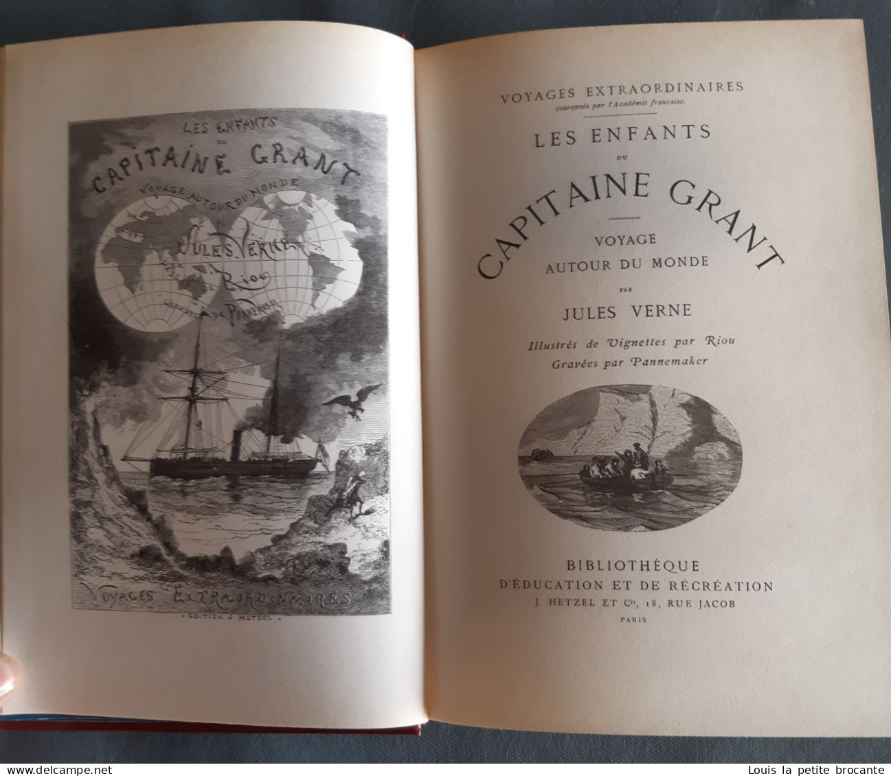 JULES VERNE - Voyages extraordinaires - Réédition BELLERIVE. Les enfants du capitaine Grant I et II