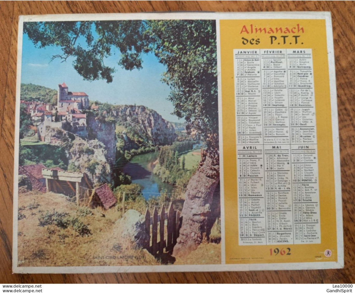 1962 Calendrier Du Département De L'Aube - Saint Cirq Lapopie (Lot), La Grande Chartreuse, Montagne - Grand Format : 1961-70