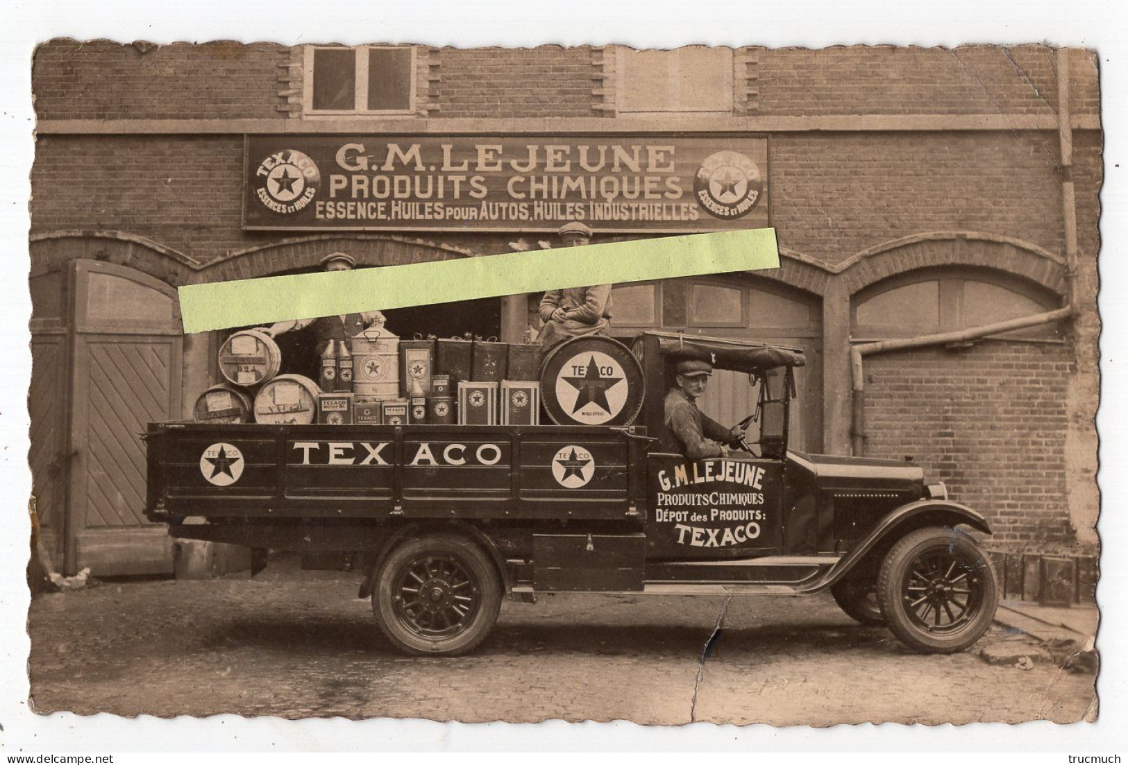 203 - AUBEL - G.M. LEJEUNE - Essence, Huile TEXACO - Camion - Carte Photo - Aubel