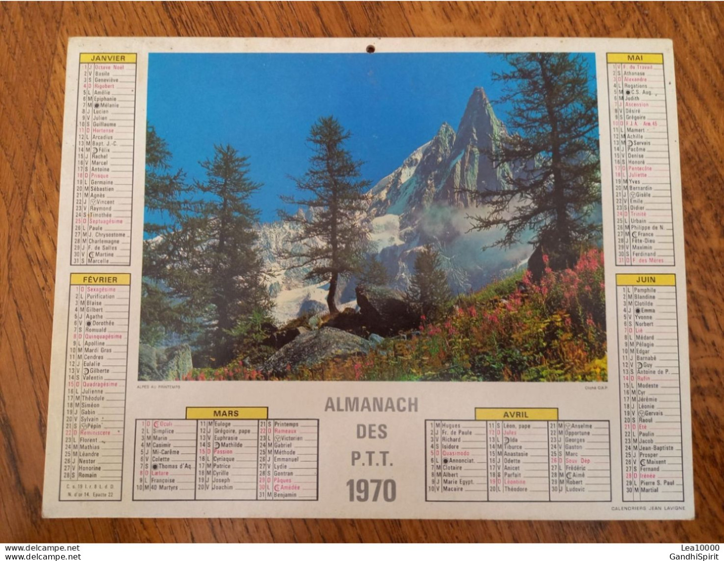 1970 Calendrier Du Département De L'Aube - Kaysersberg (Alsace) - Alpes Au Printemps, Montagnes, Fleurs, Arbres - Grand Format : 1961-70