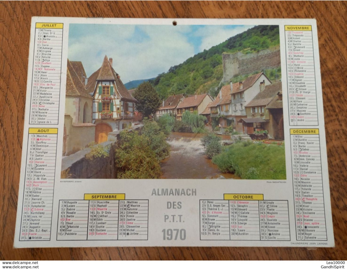 1970 Calendrier Du Département De L'Aube - Kaysersberg (Alsace) - Alpes Au Printemps, Montagnes, Fleurs, Arbres - Big : 1961-70