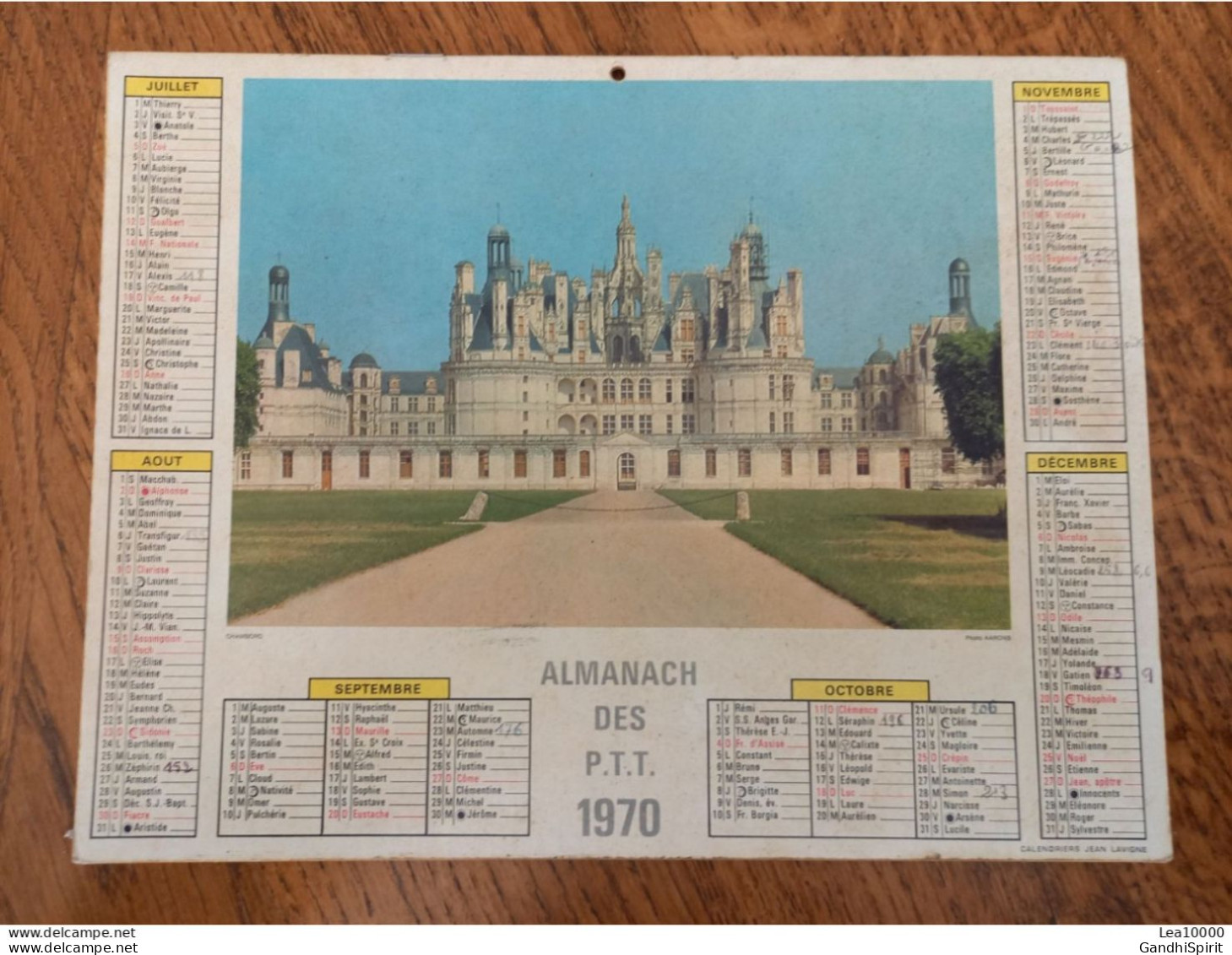 1970 Calendrier Du Département De L'Aube - Floralies D'Orléans, Fleurs - Château De Chambord - Tamaño Grande : 1961-70