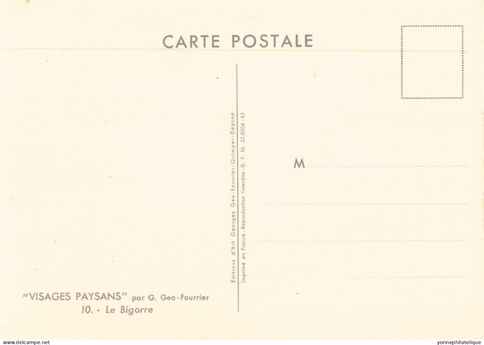 15 CPA Illustrateur G.Géo-FOURRIER dans pochette d'origine "Visages paysans" - format 15x10,5 cm - 10000A