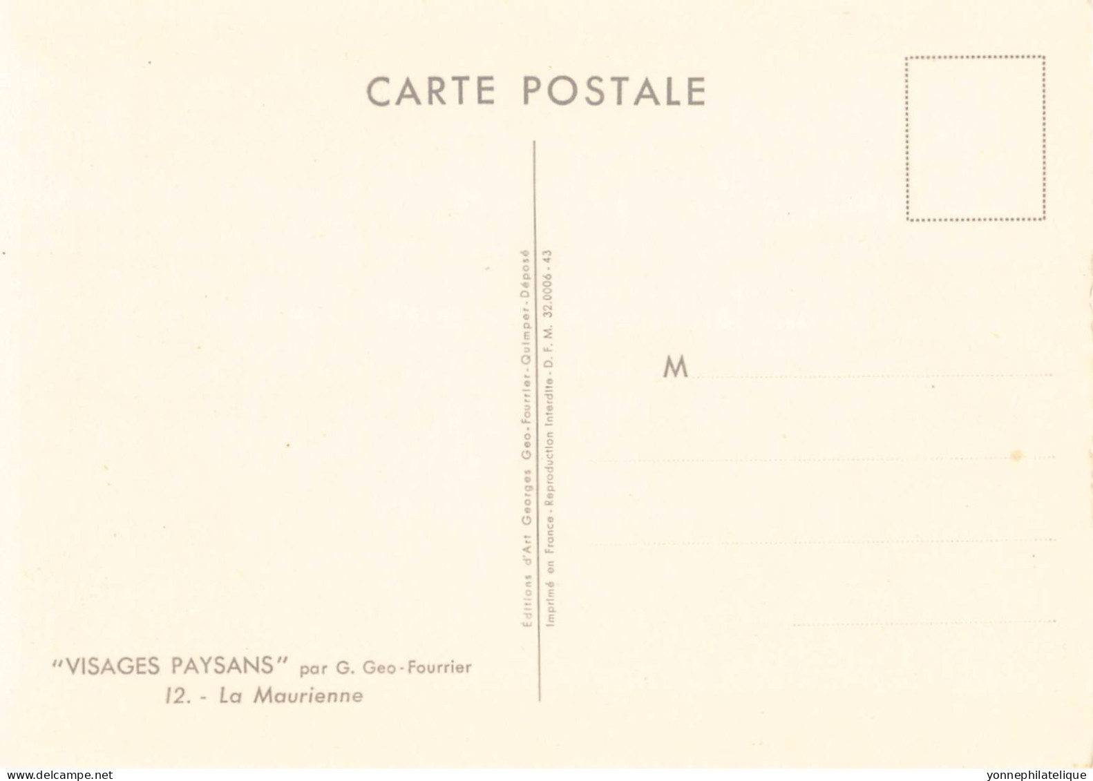 15 CPA Illustrateur G.Géo-FOURRIER dans pochette d'origine "Visages paysans" - format 15x10,5 cm - 10000A