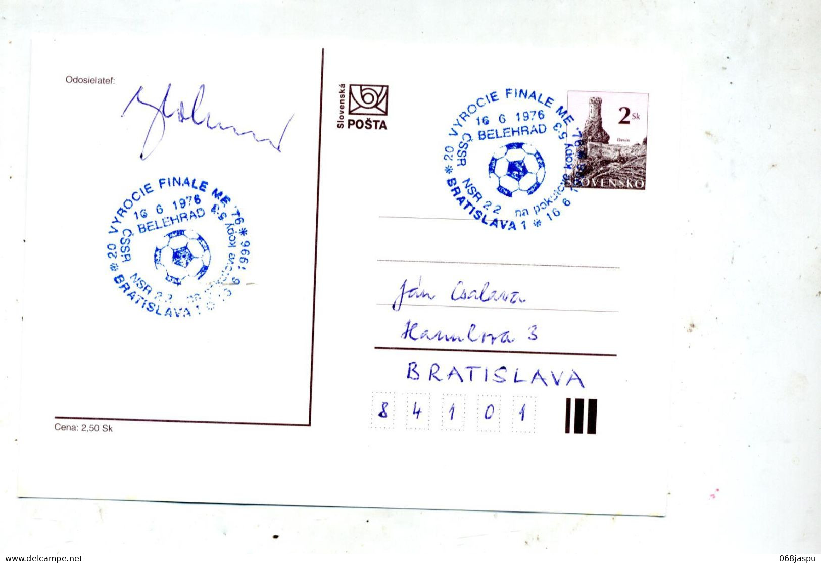 Carte Postale 2 Tour Cachet Bratislava  Football Finale Signé ???? - Cartoline Postali