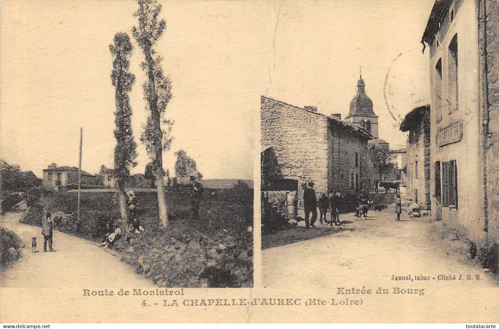 CPA 43 LA CHAPELLE D'AUREC ROUTE DE MONISTROL ENTREE DU BOURG  Voir Description - Otros & Sin Clasificación