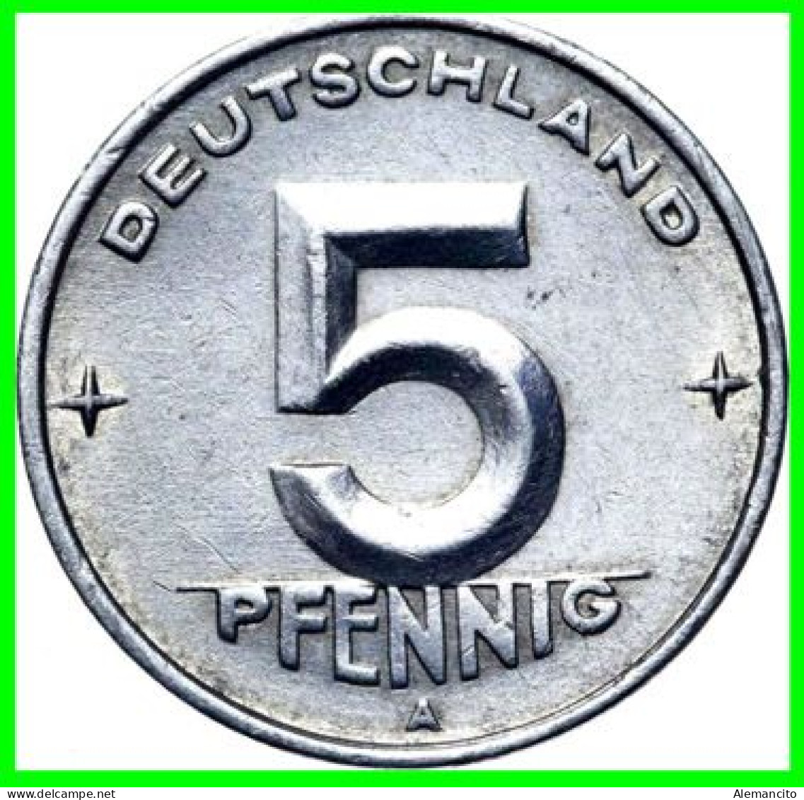 REPUBLICA DEMOCRATICA DE ALEMANIA ( DDR )  MONEDA DE 5 PFENNING AÑO 1949 -  CECA - A - 5 Pfennig