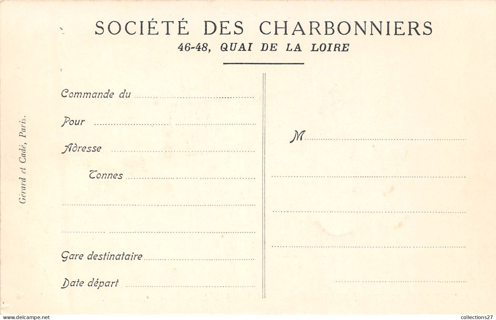 PARIS-75019-SOCIETE DE CHARBONNIERS- CHANTIER DU QUAI DE LA LOIRE , 46 ET 48 CÔTE OUEST - Arrondissement: 19