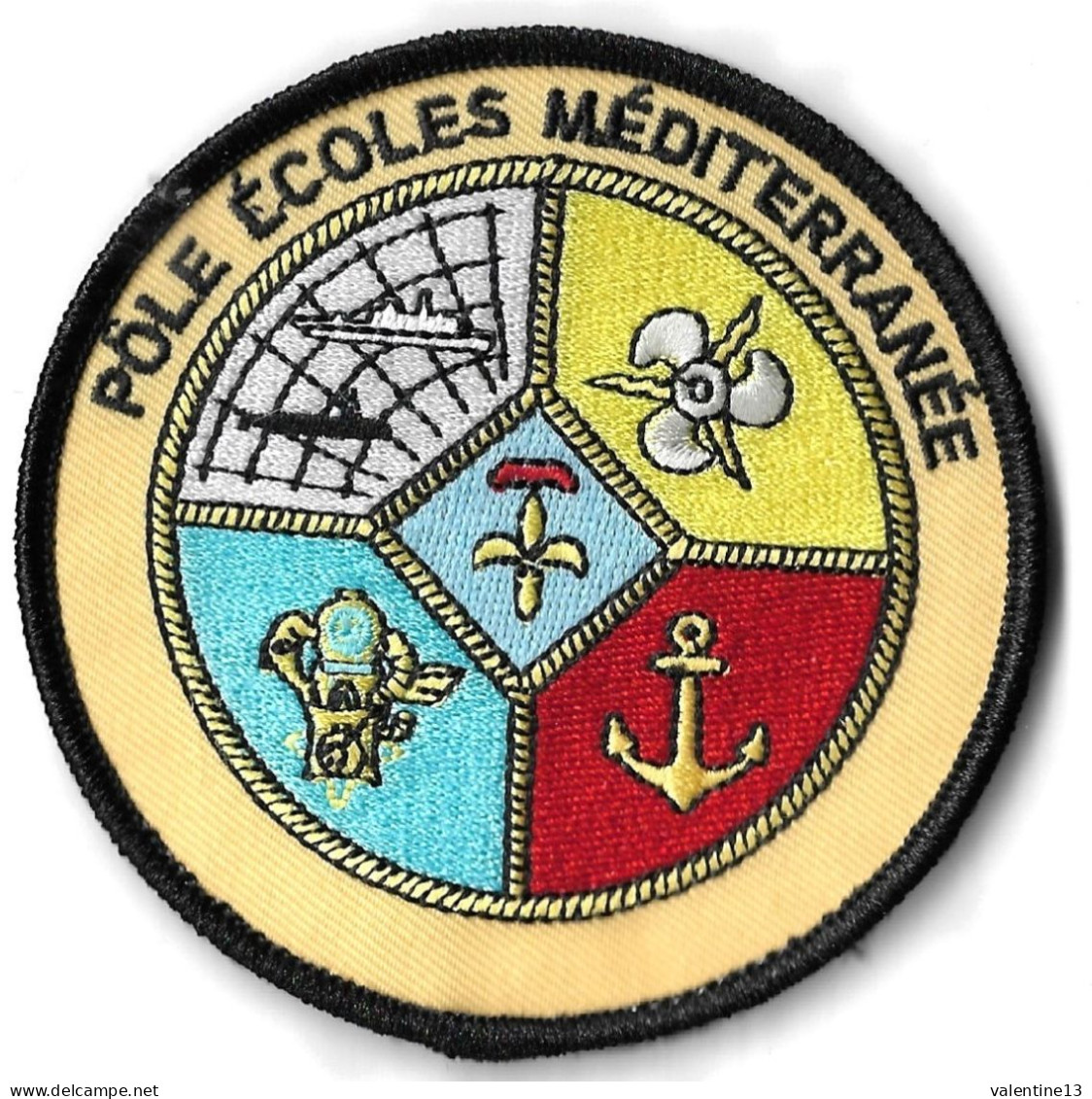 Ecusson MARINE NATIONALE POLE  ECOLES MEDITERRANNEE ST MANDRIER - Ecussons Tissu