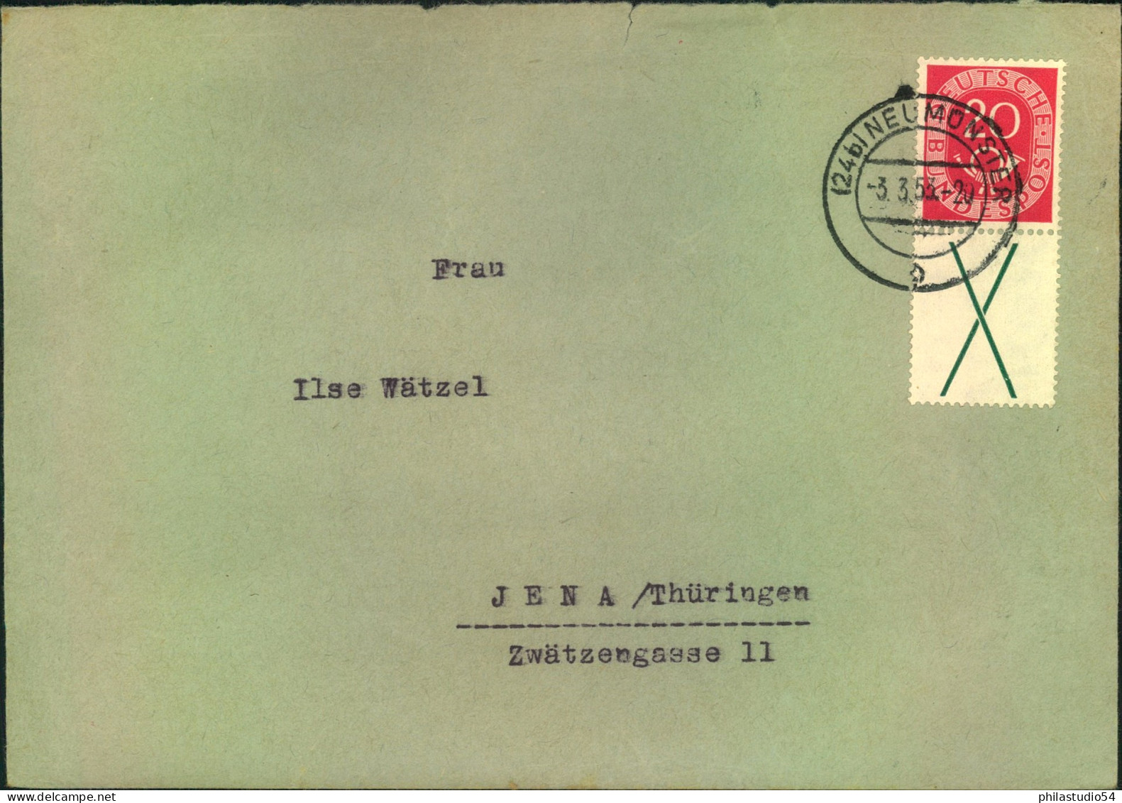 1953, Fernbrief Mit Zdr. 20/ X. - Se-Tenant