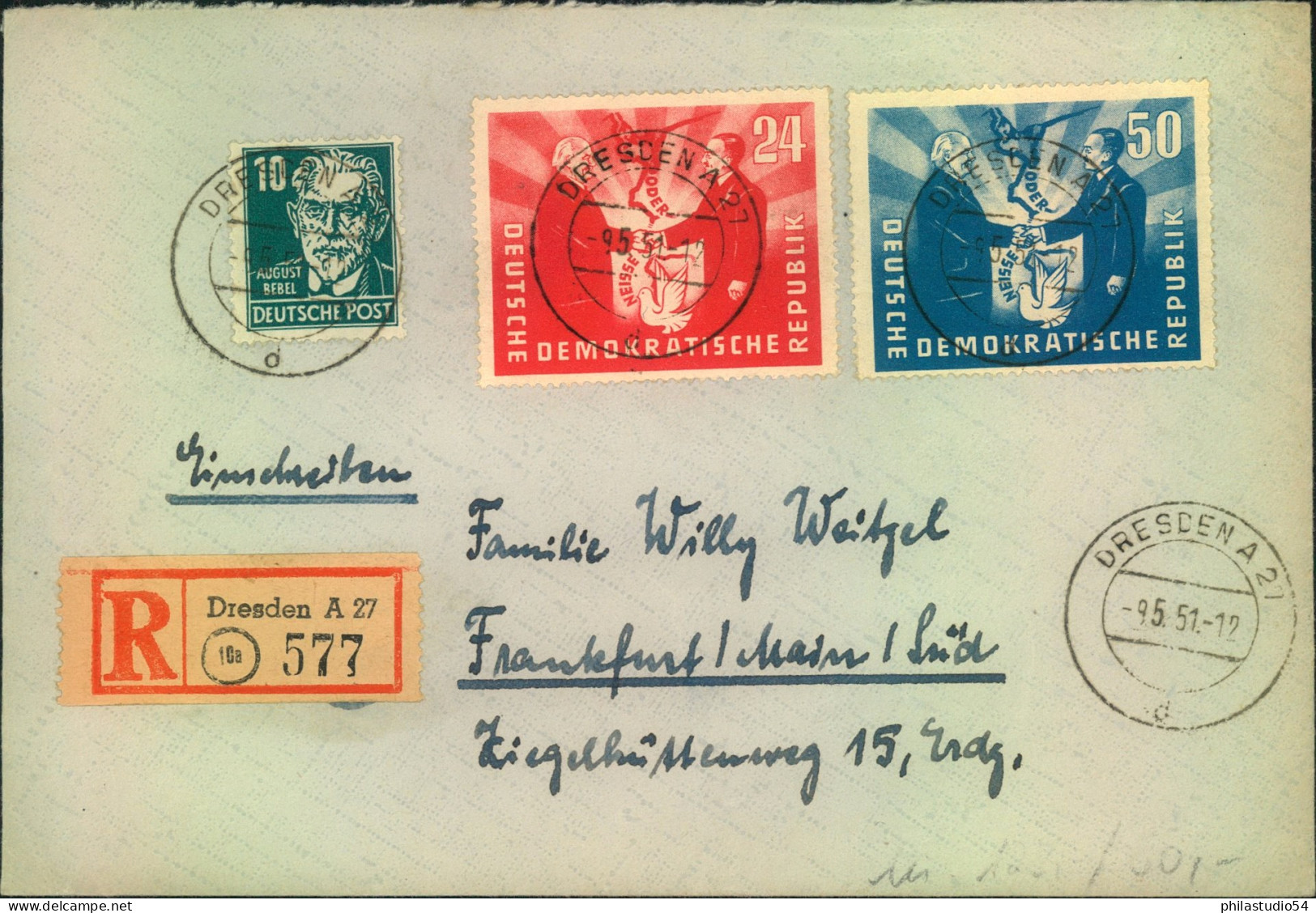 1951, Auslandsbrief Mit "Deutsch-Polnische Freundschaft" Ab Dresden In Die Schweiz - Sonstige & Ohne Zuordnung