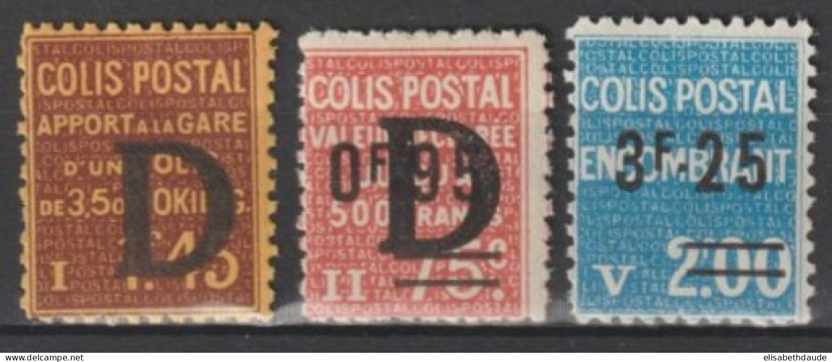 COLIS POSTAUX - 1938 - YVERT N° 127+136+154 ** MNH - COTE = 15.5 EUR. - Ongebruikt