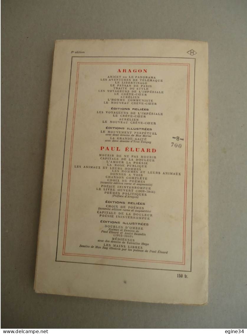 Gallimard - Aragon - Le Nouveau Crève-Coeur  - 1948 - Autores Franceses