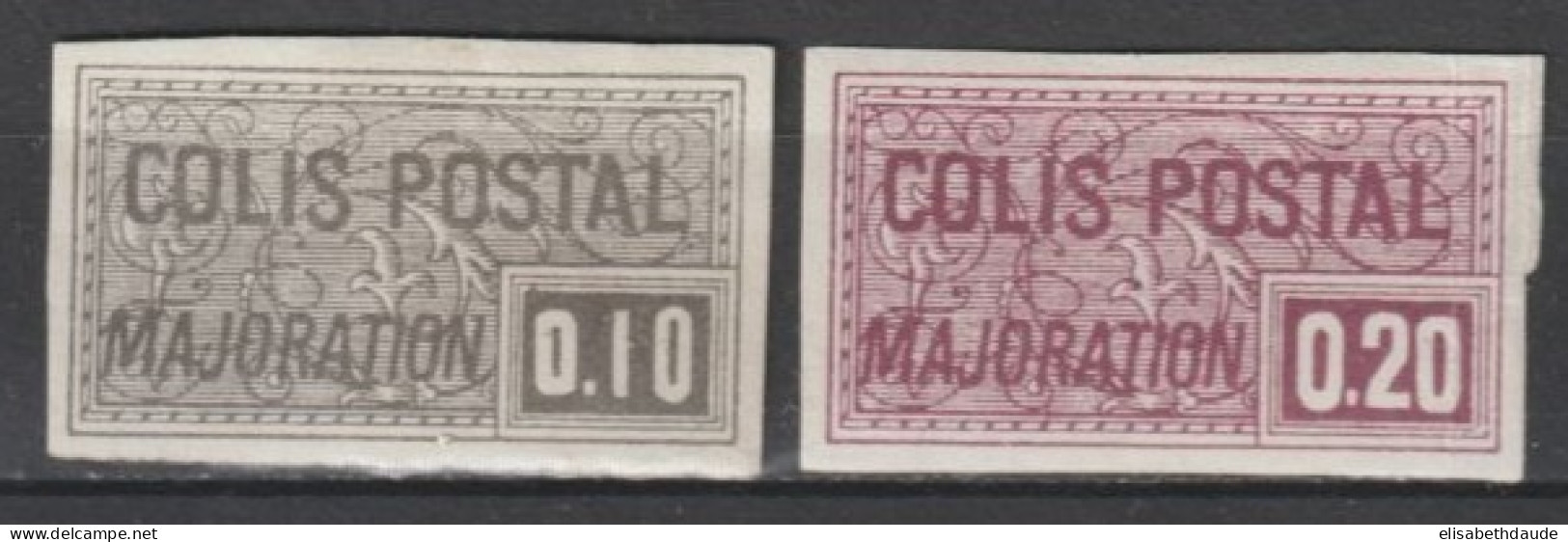 COLIS POSTAUX - 1938 - YVERT N° 155+158 VARIETE NON DENTELES ! * MH - COTE MAURY 2009 = 82 EUR. - Ongebruikt