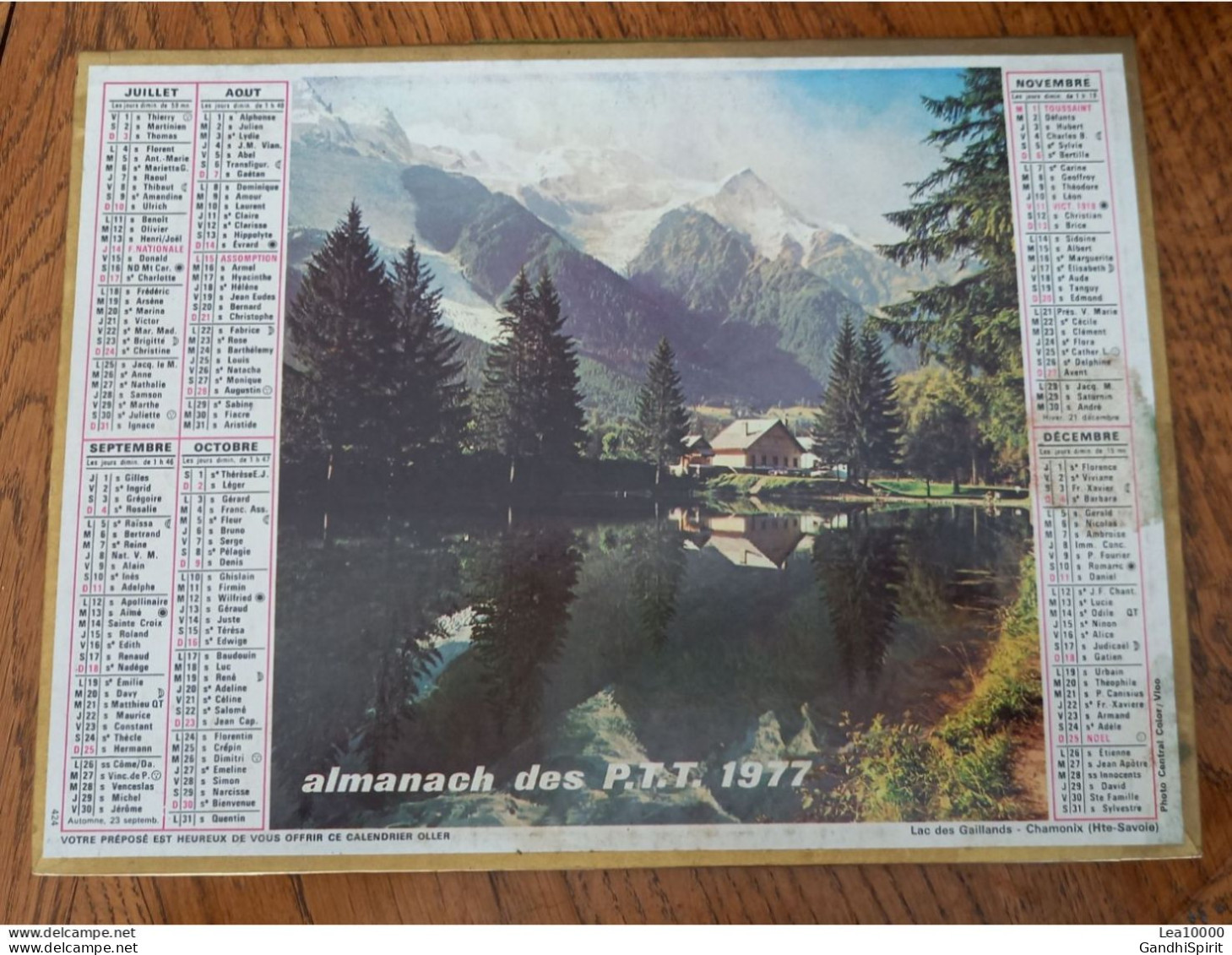 1977 Calendrier Du Département De L'Aube - Le Moulin à Eau - Lac Des Gaillands, Chamonix - Grand Format : 1971-80