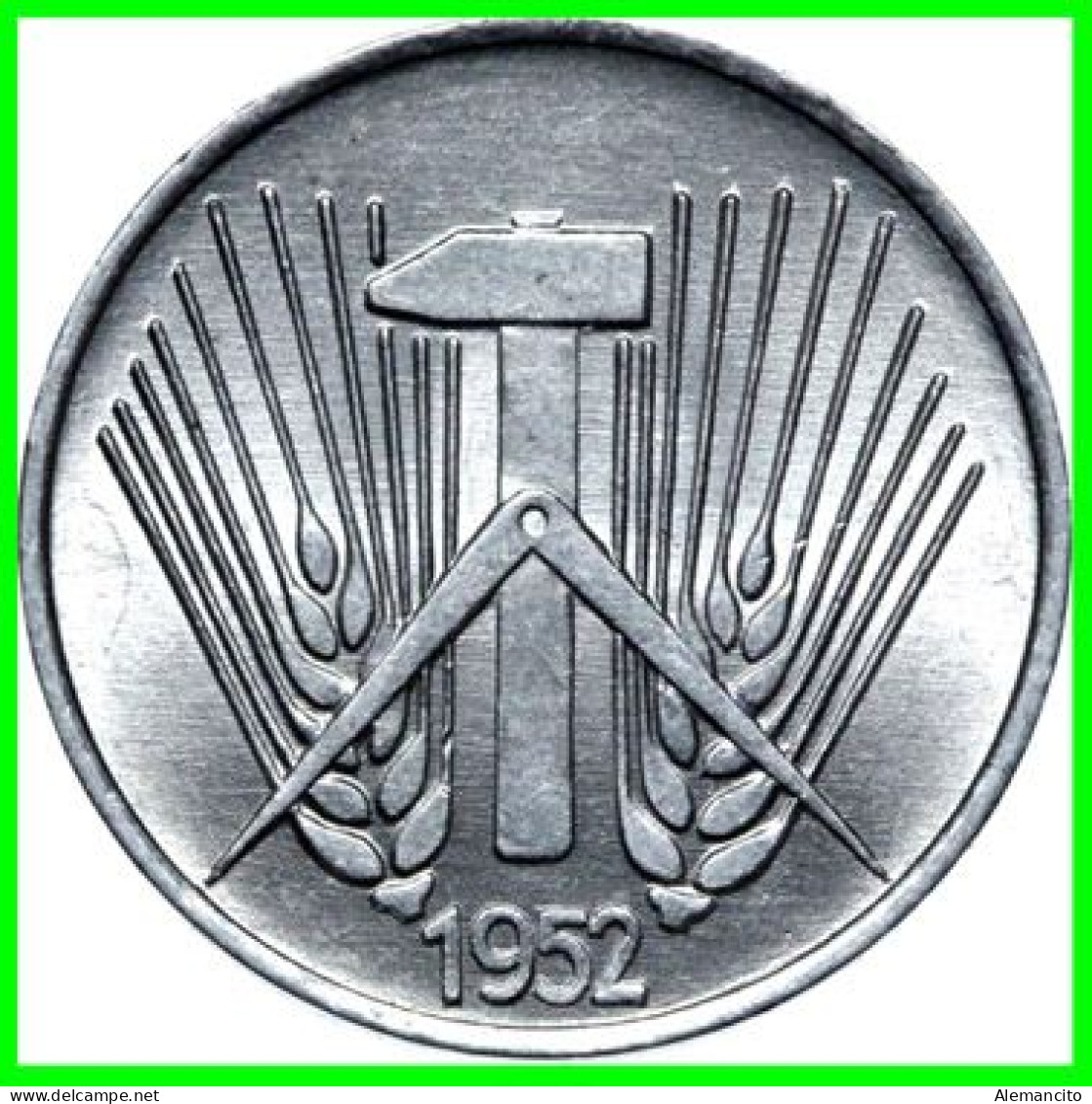 REPUBLICA DEMOCRATICA DE ALEMANIA ( DDR )  2 MONEDAS DE 5 PFENNING AÑOS - 1952 - Ceca - A -1952 -  Ceca - E  - MONEDA DE - 5 Pfennig