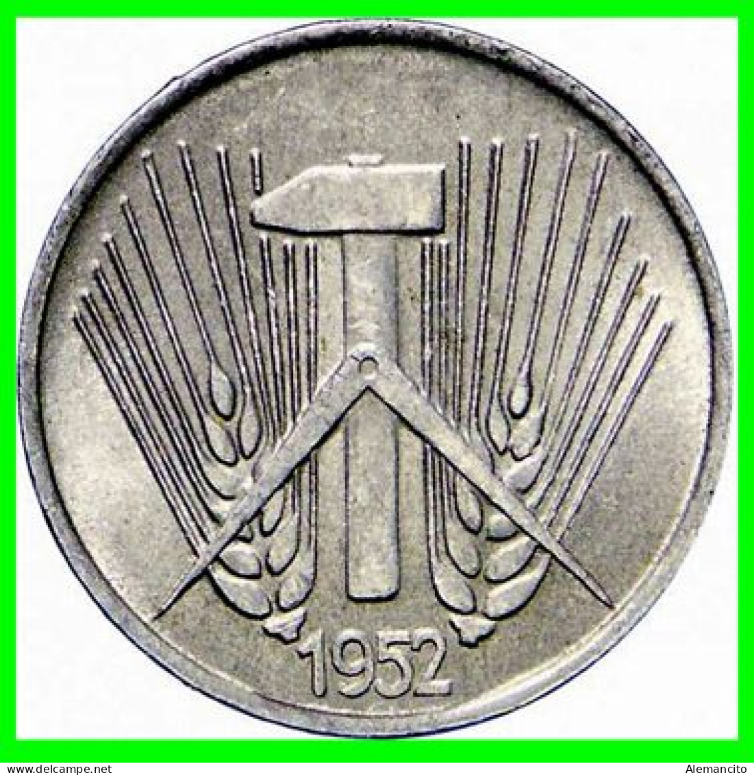 REPUBLICA DEMOCRATICA DE ALEMANIA ( DDR )  2 MONEDAS DE 5 PFENNING AÑOS - 1952 - Ceca - A -1952 -  Ceca - E  - MONEDA DE - 5 Pfennig