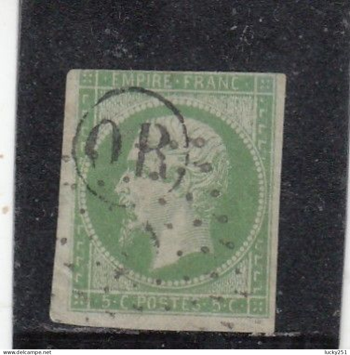 France - Année 1853/60 - N°YT 12  - Oblitéré OR - 5c Vert - 1853-1860 Napoleon III