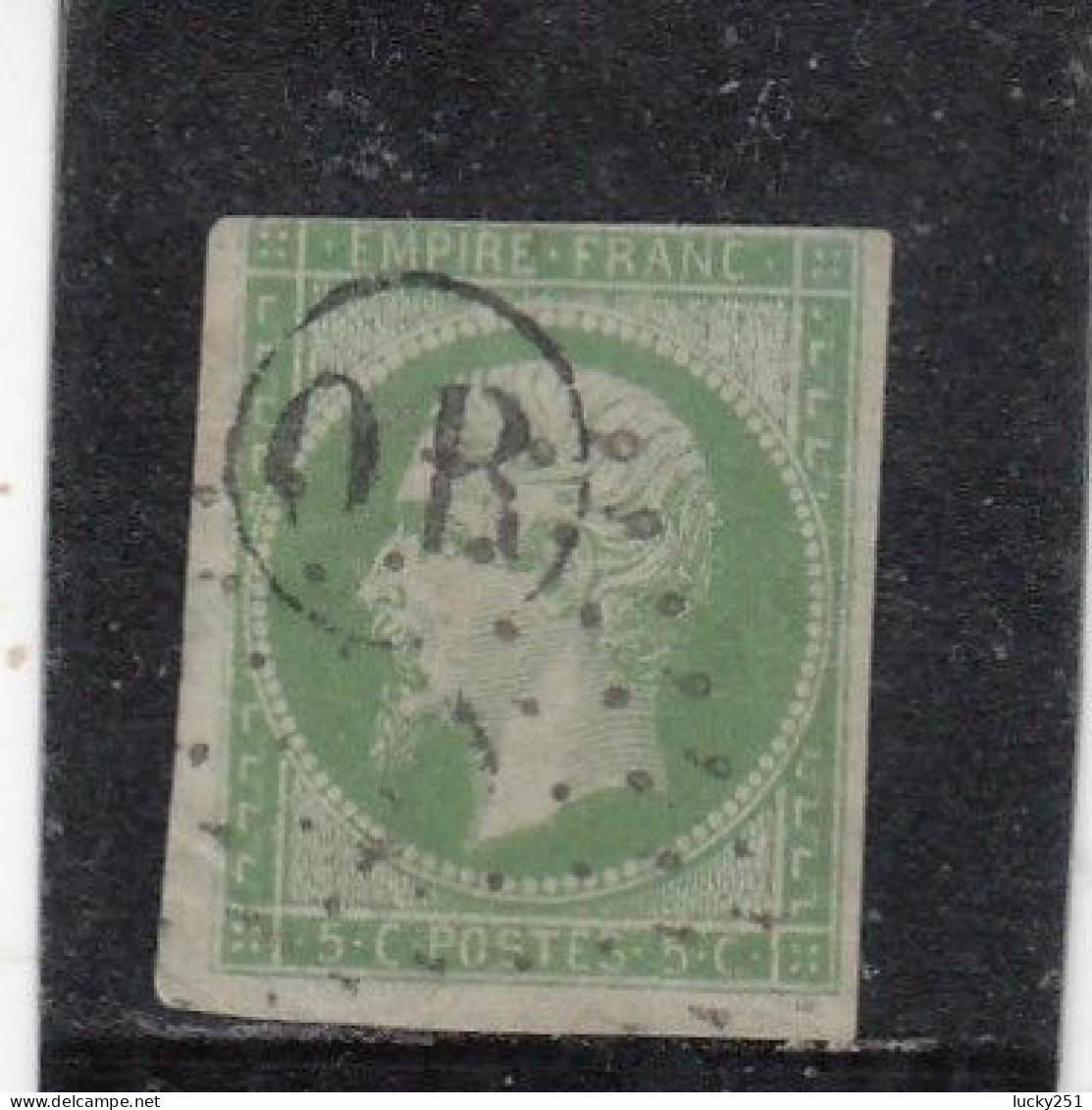 France - Année 1853/60 - N°YT 12  - Oblitéré OR - 5c Vert - 1853-1860 Napoléon III.