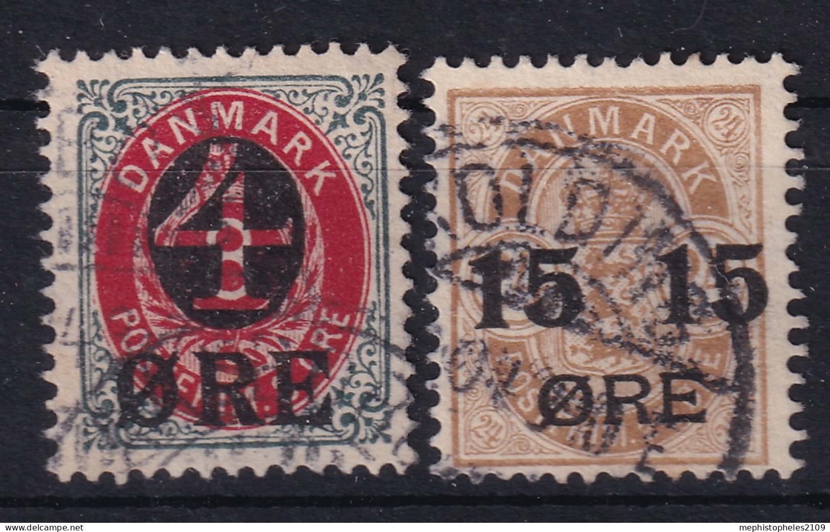 DENMARK 1904-12 - Canceled - Sc# 55, 56 - Gebruikt