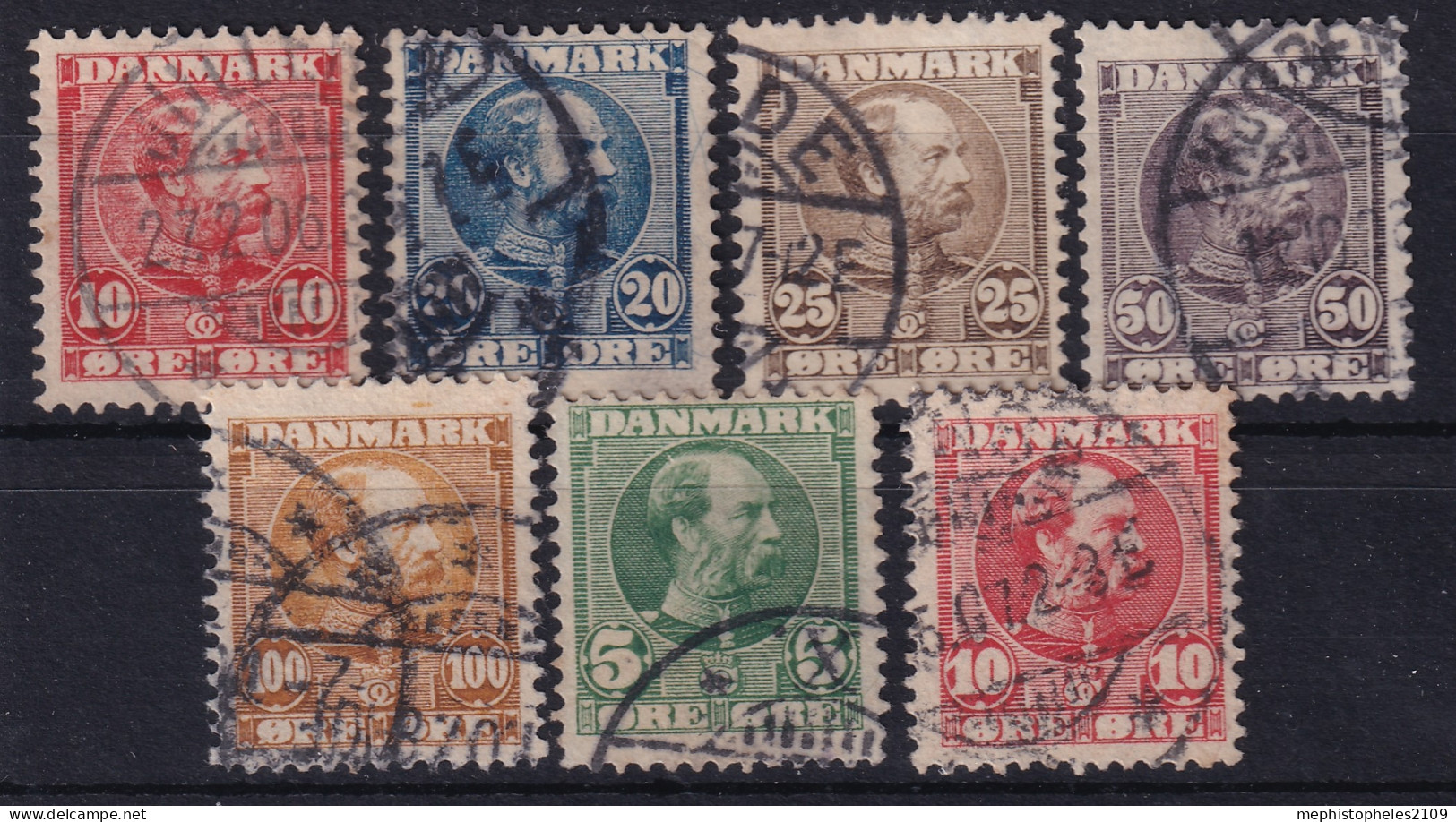 DENMARK 1904-06 - Canceled - Sc# 65-71 - Complete Set! - Oblitérés