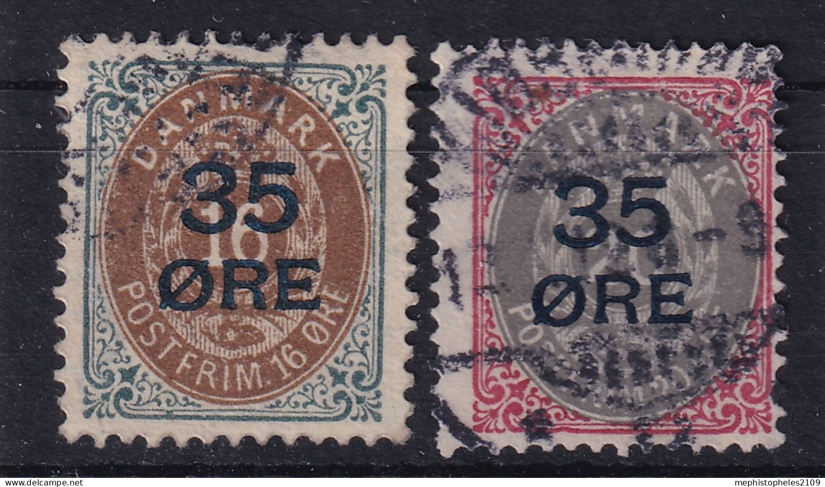 DENMARK 1912 - Canceled - Sc# 79, 80 - Used Stamps