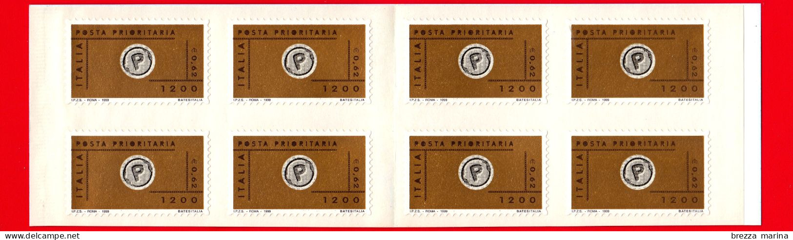 Nuovo - MNH - ITALIA - 1999 - Posta Prioritaria - Timbro Con Impronta Della Lettera P - 1200 L. - 0,62 - Postzegelboekjes