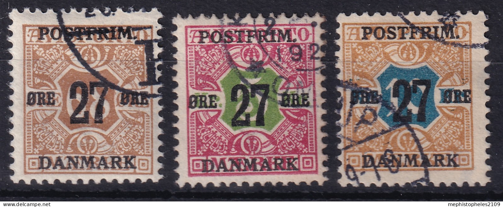 DENMARK 1918 - Canceled - Sc# 142-144 - Gebraucht