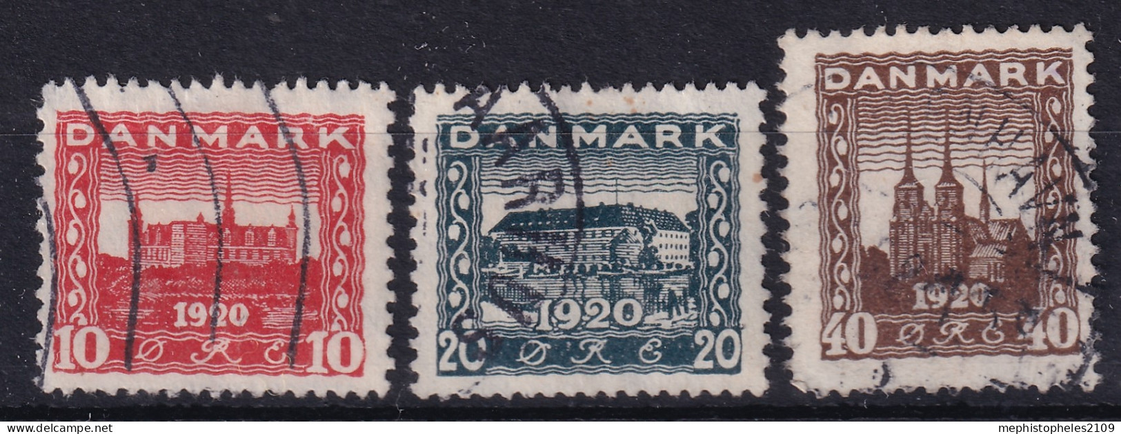 DENMARK 1920 - Canceled - Sc# 156-158 - Complete Set! - Gebraucht