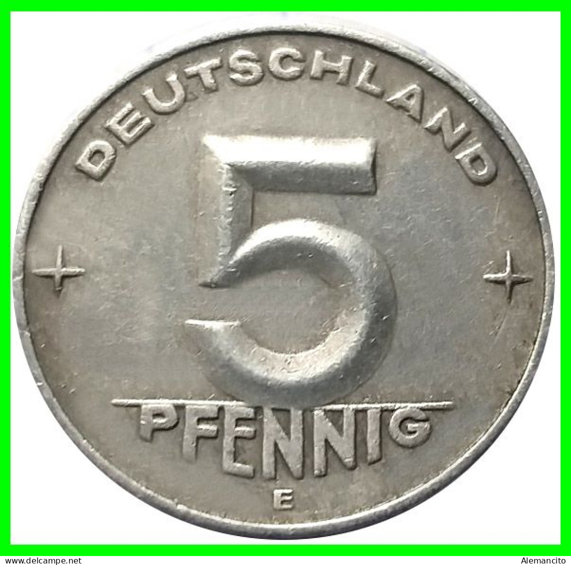 REPUBLICA DEMOCRATICA DE ALEMANIA ( DDR )  MONEDA DE 5 PFENNING AÑO - 1953 - CECA - E -  - MONEDA DE 19 Mm  EMBLEMA AL - 5 Pfennig