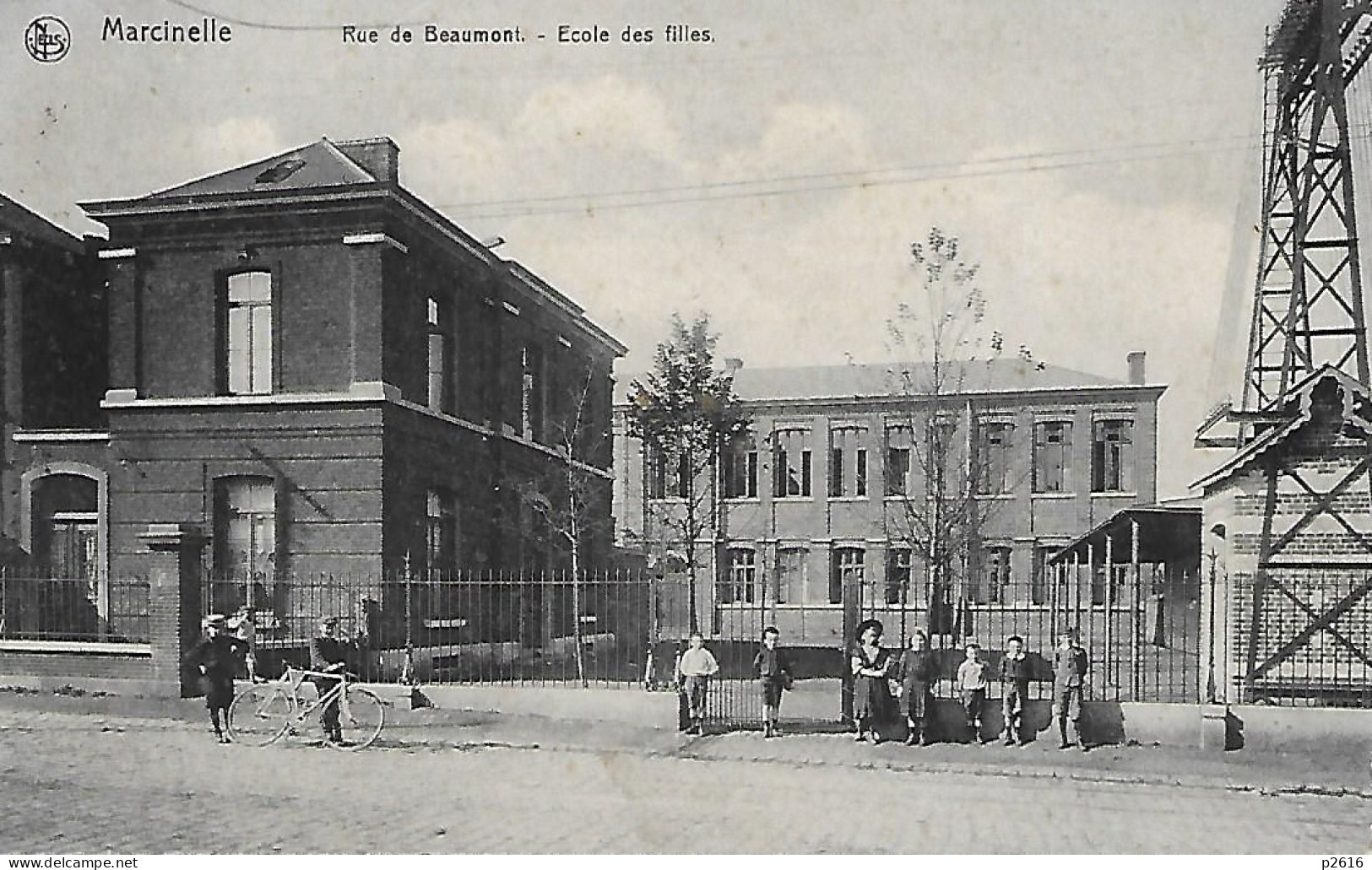 BELGIQUE -  1912 -  MARCINELLE -  RUE DE BEAUMONT -  ECOLE DES FILLES - Charleroi