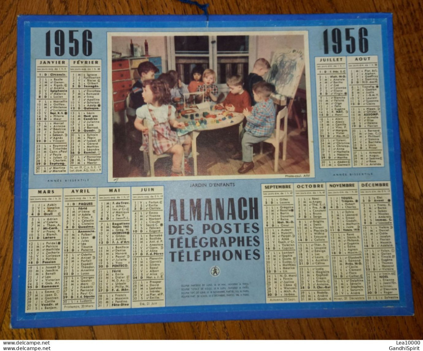 1956 Calendrier Du Département De L'Aube - Jardin D'Enfants - Jeux - Année Bissextile - Groot Formaat: 1941-60