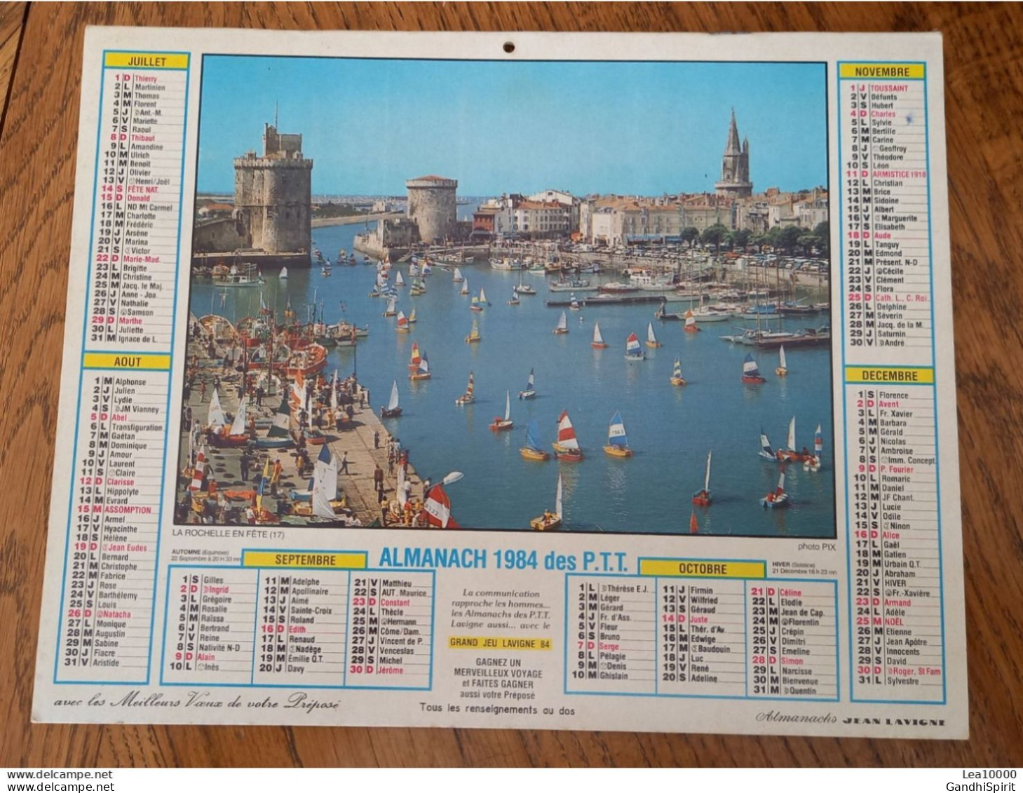 1984 Calendrier Du Département De L'Aube - La Rochelle En Fête - Cap Sizun, Finistère - Big : 1981-90