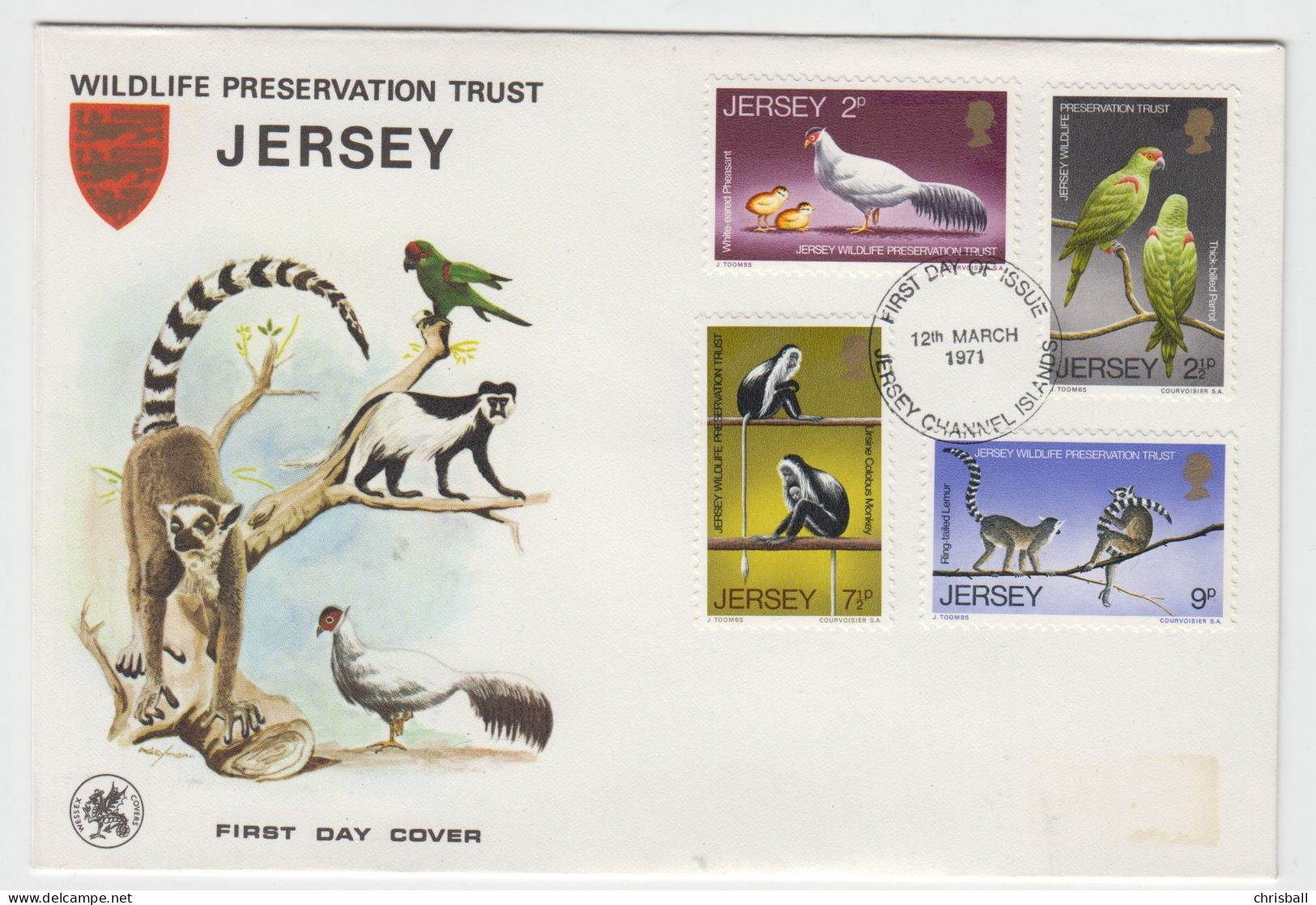 Jersey 1971 - Wildlife - Set Of 4 On FDC - Jersey