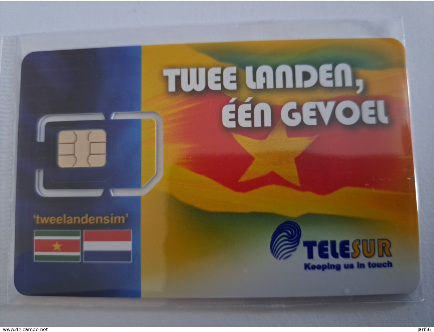 SURINAME  TELESUR   SIMCARD /TWEELANDENSIM SURINAME/NETHERLANDS  MINT IN WRAPPER (R) DIFFERENT  NEW CHIP !!  ** 15535** - Surinam