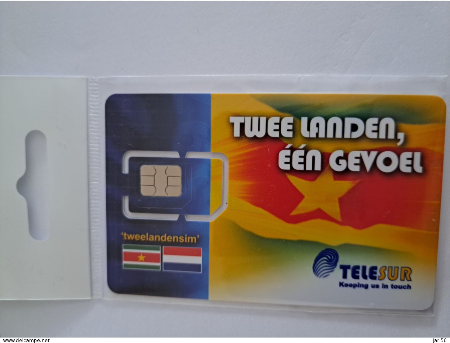 SURINAME  TELESUR   SIMCARD /TWEELANDENSIM SURINAME/NETHERLANDS  MINT IN WRAPPER (R) DIFFERENT  NEW CHIP !!  ** 15535** - Suriname