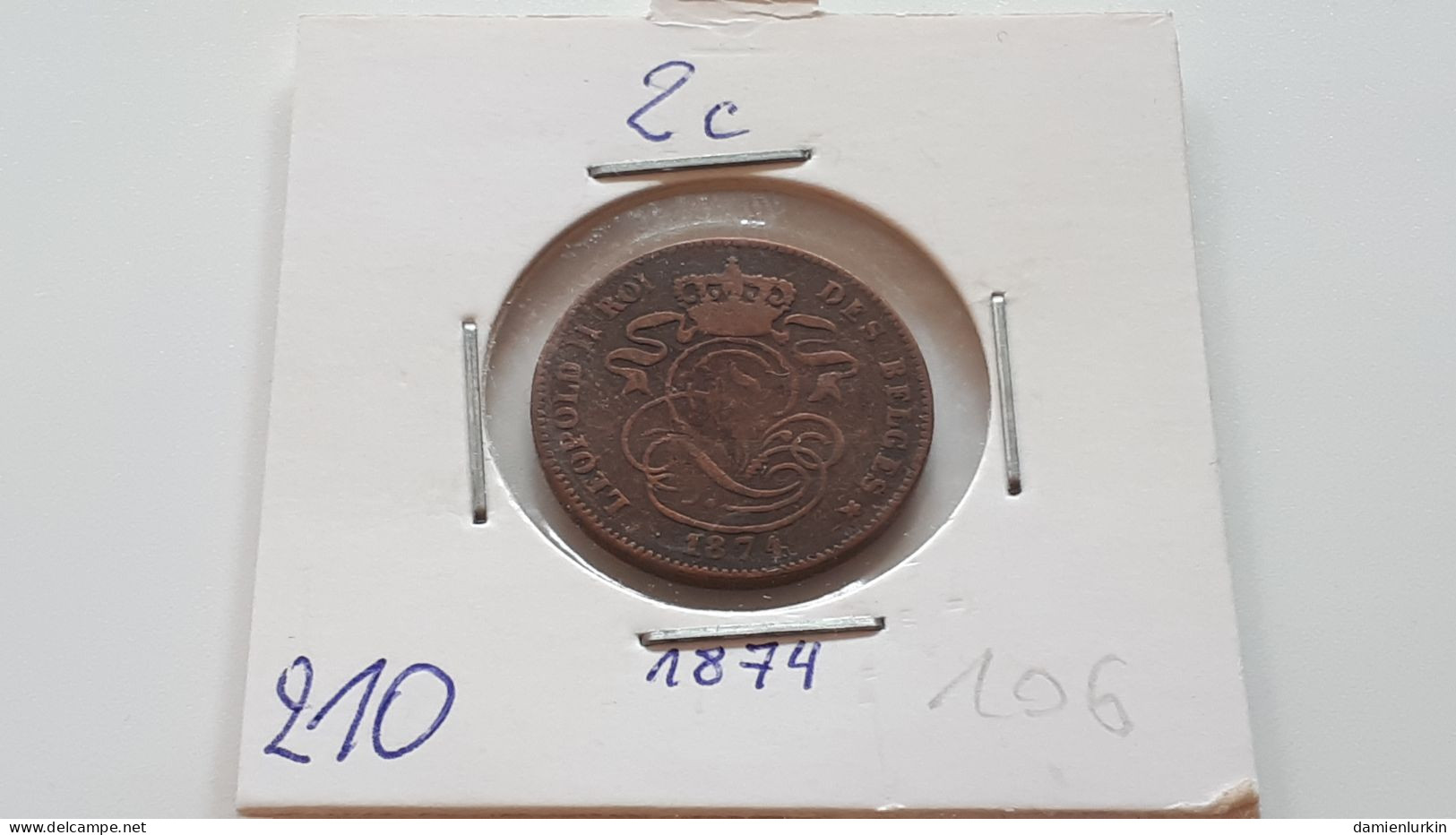 BELGIQUE LEOPOLD II 2 CENTIMES 1874 - 2 Cent