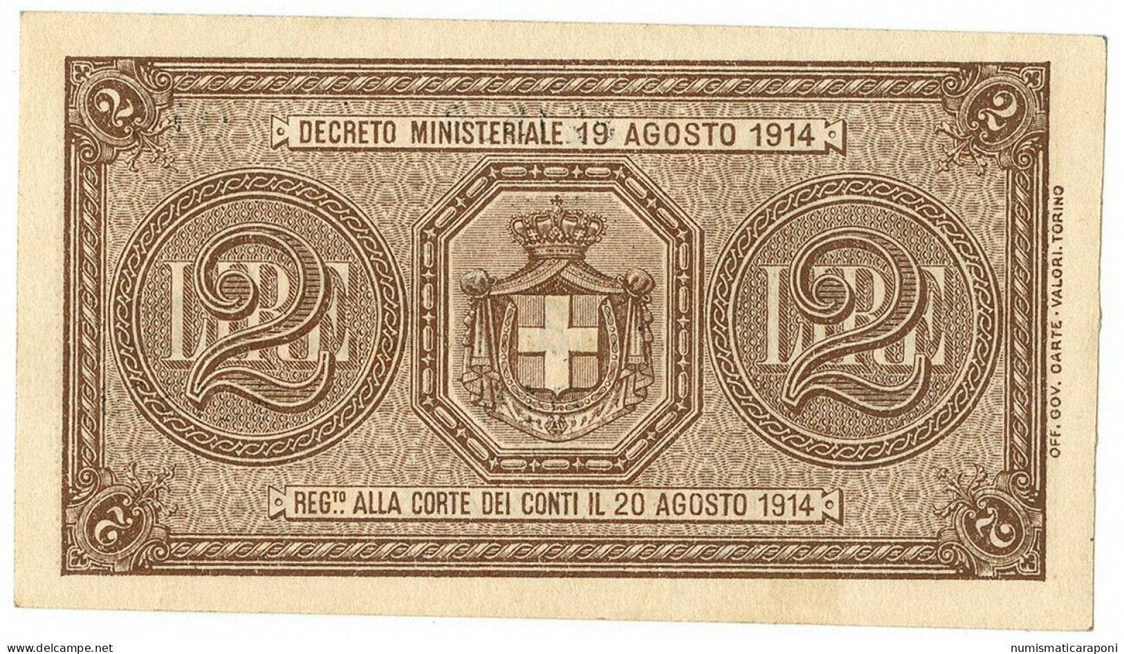 2 Lire Vitt. Em. III° Serie 086 1917 R2 Sup/q.fds Ottimi Colori E Carta LOTTO 465 - Italia – 2 Lire