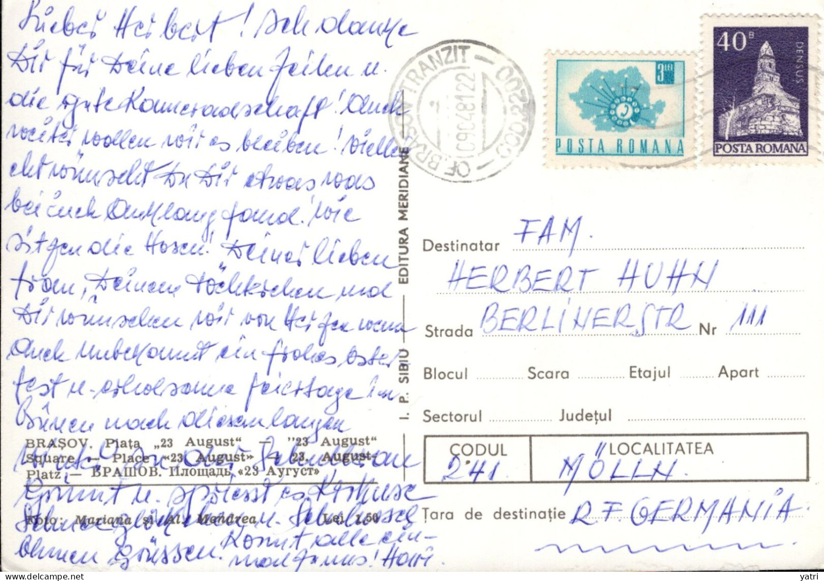 Romania (1982) Cartolina Per La Germania - Lettres & Documents