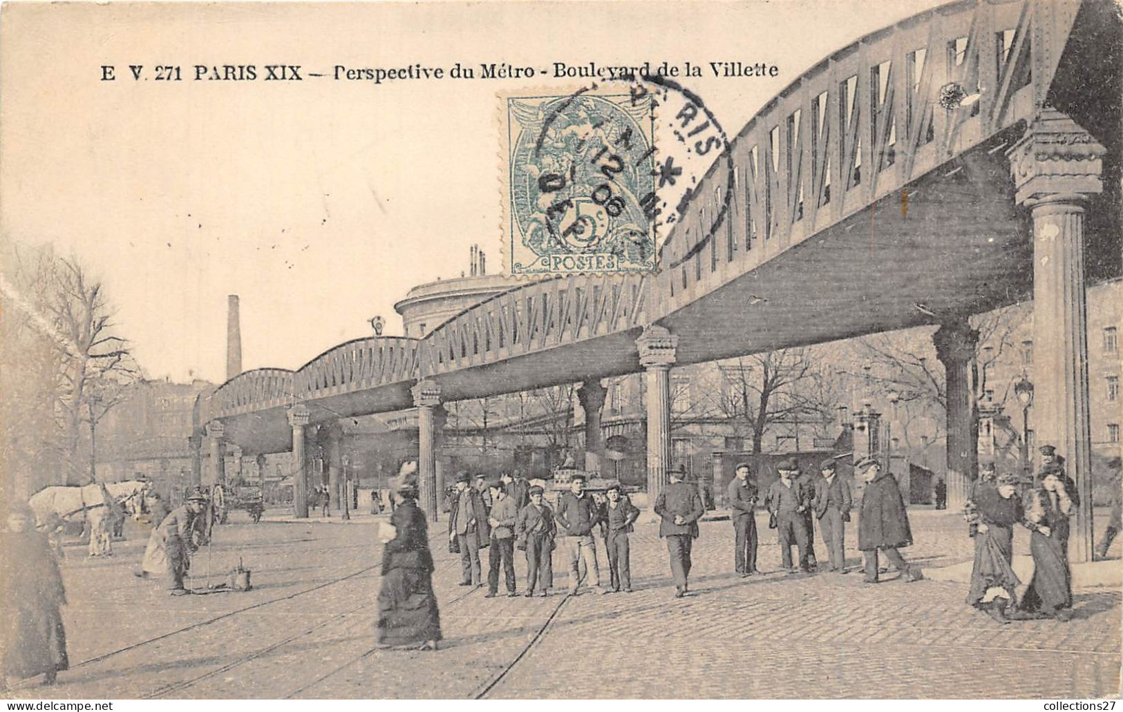 PARIS-75019- PERPECTIVE DU METRO - BOULEVARD DE LA VILLETTE - Arrondissement: 19