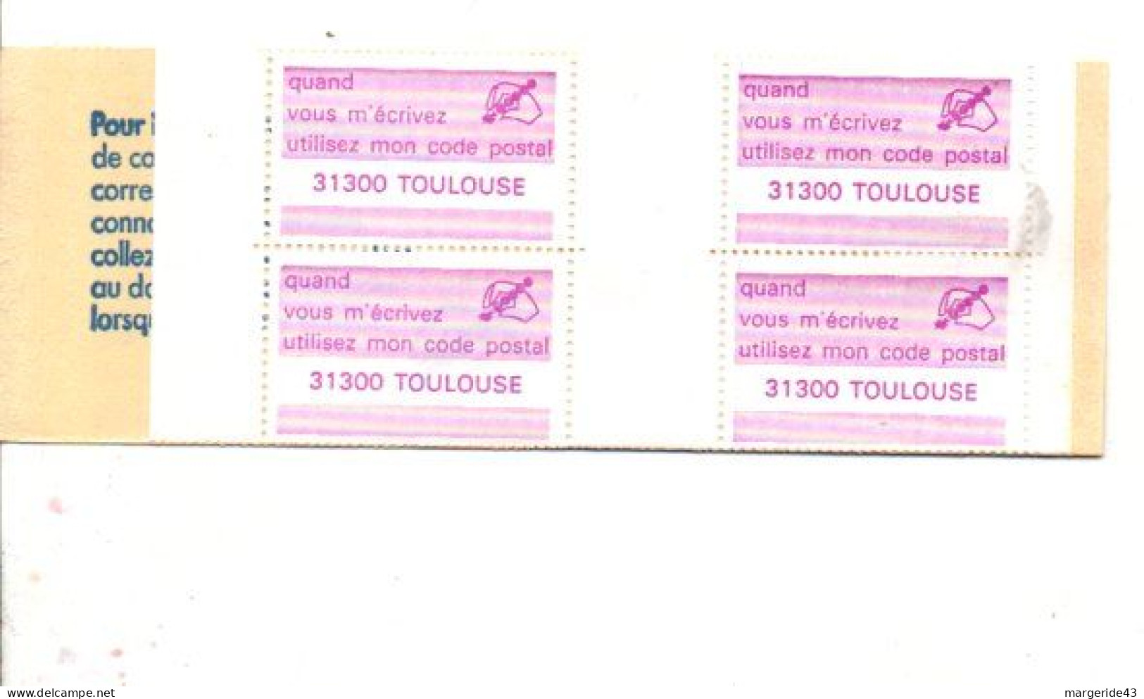 CARNET CODE POSTAL - 31300 TOULOUSE LILAS - Blocs & Carnets