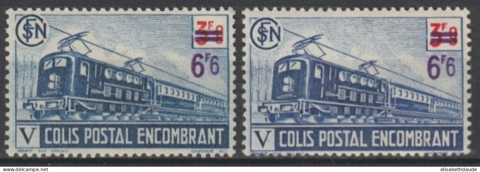 COLIS POSTAUX - 1945 - YVERT N°229A+229B (AVEC ET SANS FILIGRANE !) ** MNH - COTE = 77 EUR. - Ungebraucht