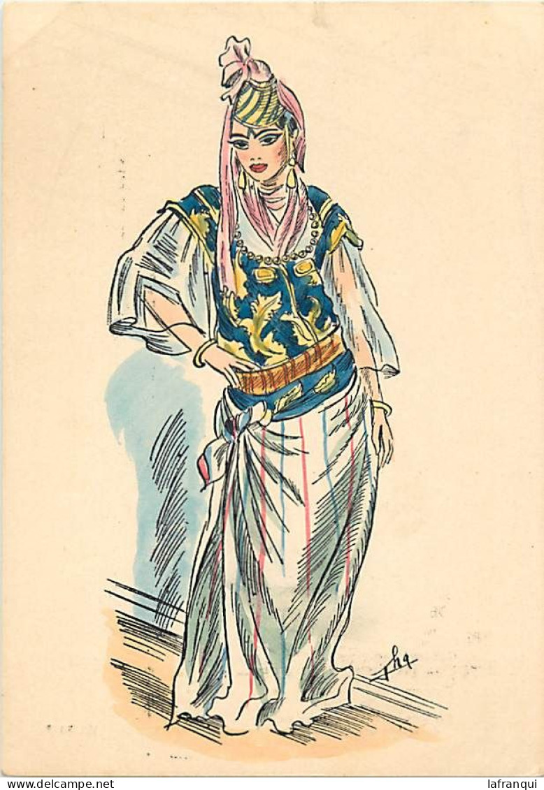 Gd Format Div-(env 14,5cms X 10,5 Cms )-ref AD262- Illustrateur Collection Jha -types Afrique Du Nord -femme Arabe Alger - Afrique