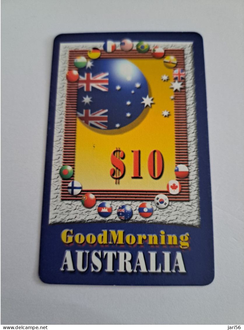 AUSTRALIA  $10,- /GOODMORNING AUSTRALIA / FLAGS/      PREPAID CARD   ** 15542** - Téléphones