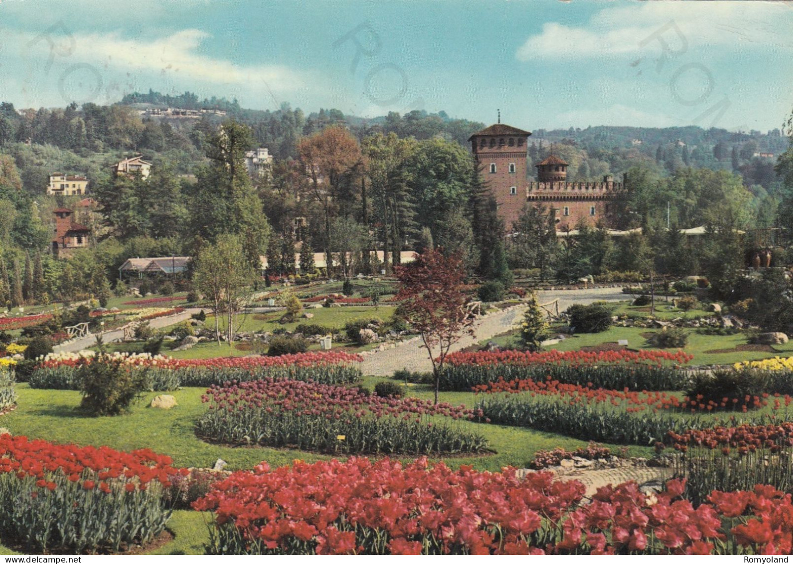 CARTOLINA  TORINO,PIEMONTE-GIARDINI DEL VALENTINO-STORIA,MEMORIA,CULTURA,RELIGIONE,BELLA ITALIA,VIAGGIATA 1961 - Castello Del Valentino